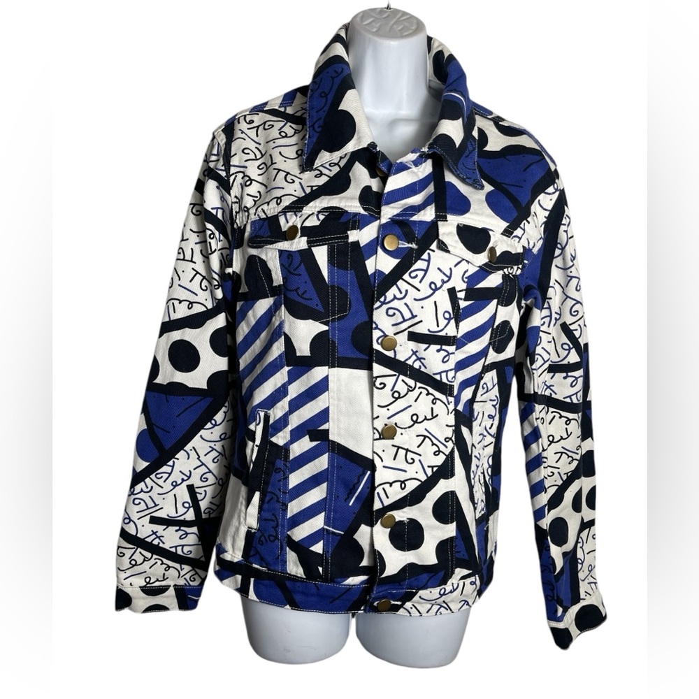NWT Fashion Nova jacket blazer women’s large fun‎ purple & white multi color